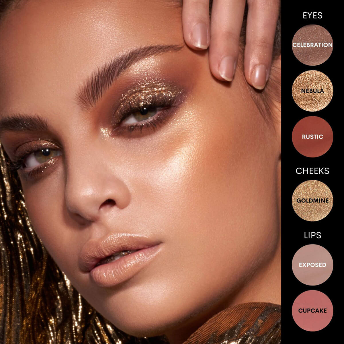 Danessa Myricks Colorfix Metallics (vegan), Lidschatten, Lippen, Blush-Farben, wasserfest - Goldmine