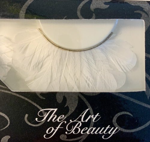 Elise Faux Eyelashes Weiße Federn, Fächer - Tigerzzz-Shop