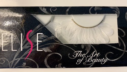 Elise Faux Eyelashes Weiße Federn, Fächer - Tigerzzz-Shop
