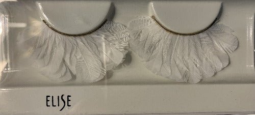 Elise Faux Eyelashes Weiße Federn, Fächer - Tigerzzz-Shop