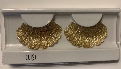 Elise Fauxh Eyelashes Gold Fächer, Karneval Wimpern - Tigerzzz-Shop