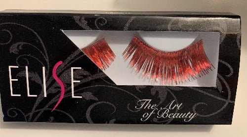 Elise Fauxh Eyelashes Rot Metallic, Karneval Wimpern - Tigerzzz-Shop