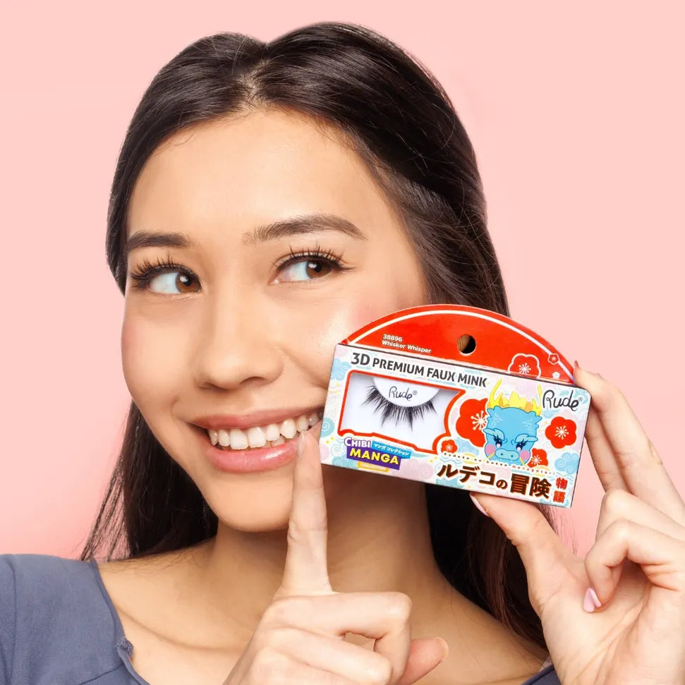 Künstliche Wimpern Rude Cosmetics durchsichtiges Wimpernband