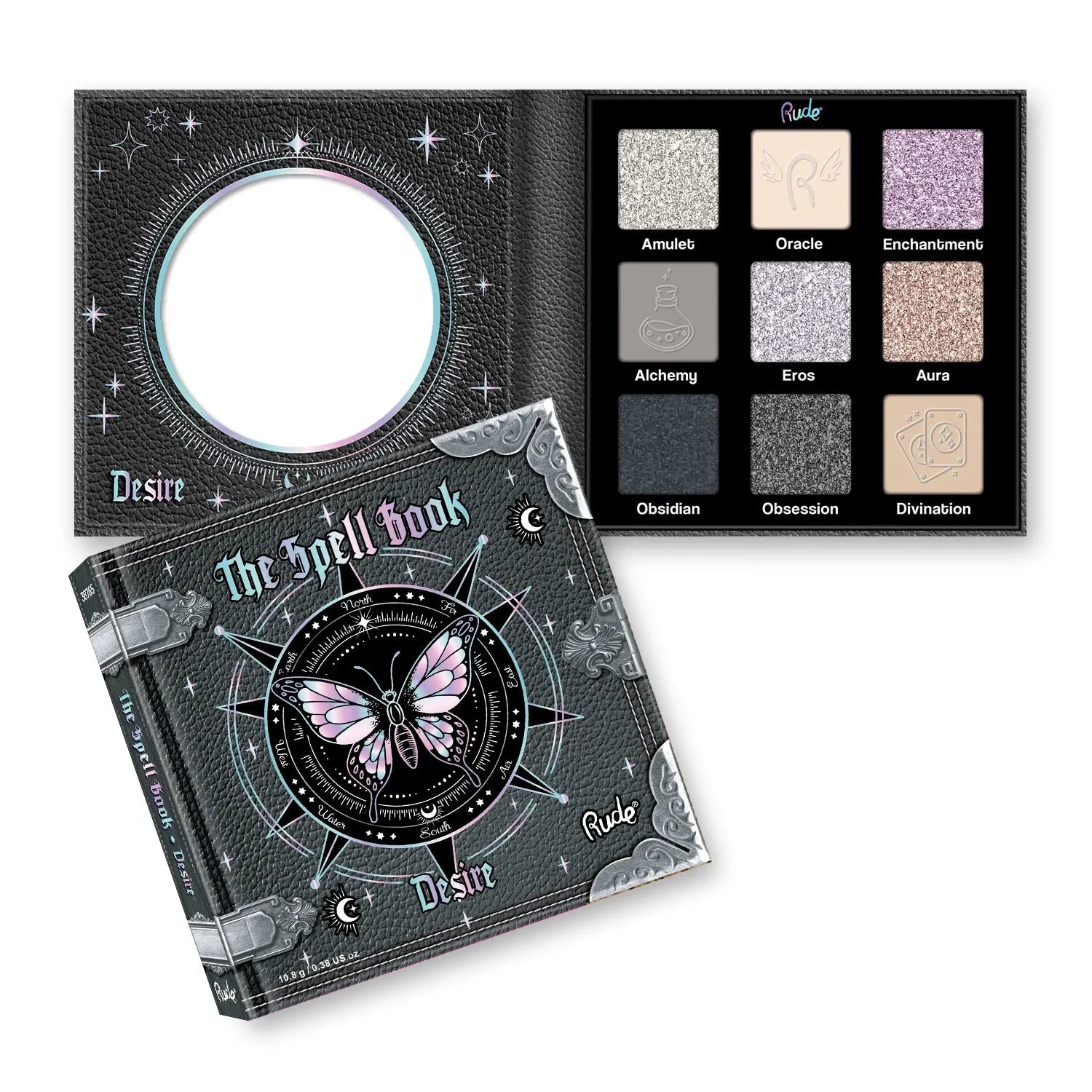 Rude Cosmetics - The Spell Book, smooth and blendable Eyeshadow Palette, Desire - Tigerzzz - Shop