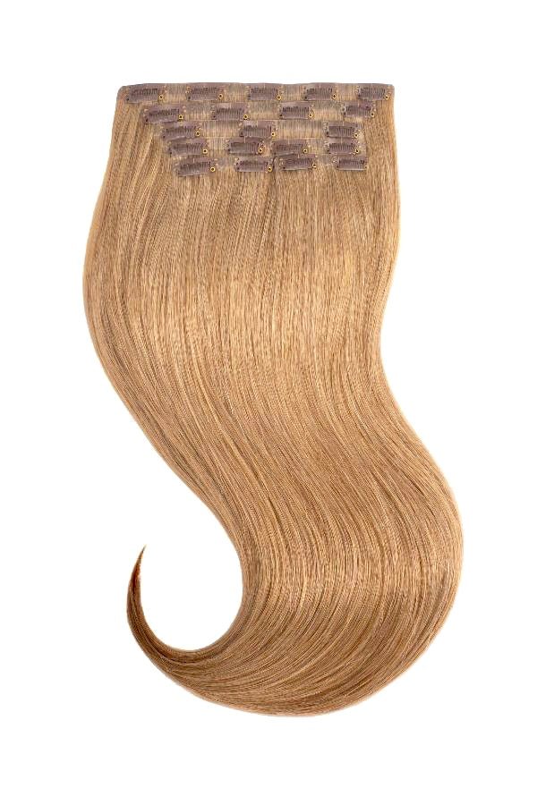 Tigerzzz-Stylists Echthaar Clip-in Extensions: dunkles goldblond #M8/24, 40cm, 120g - Tigerzzz-Shop
