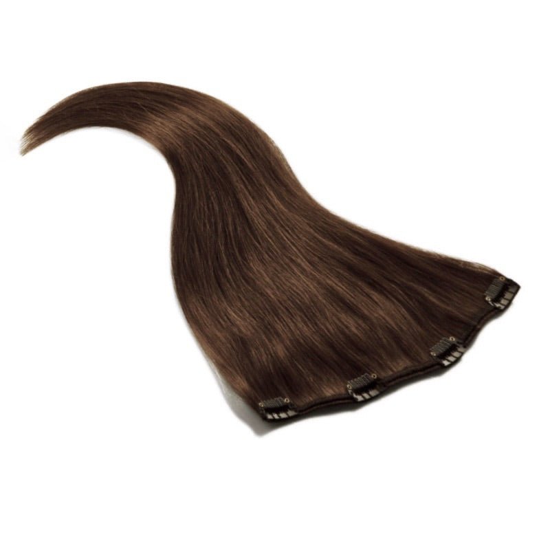 Tigerzzz-Stylists Echthaar Clip-in Extensions: tief dunkelbraun #2, 40cm, 120g - Tigerzzz-Shop