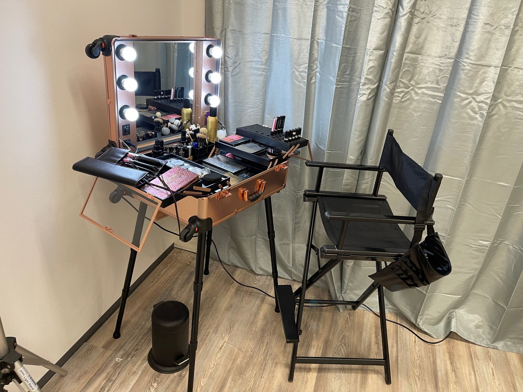 Tigerzzz-Stylists, Make-up Koffer mit Licht und Spiegel (rose gold), trolley with light - Tigerzzz-Shop