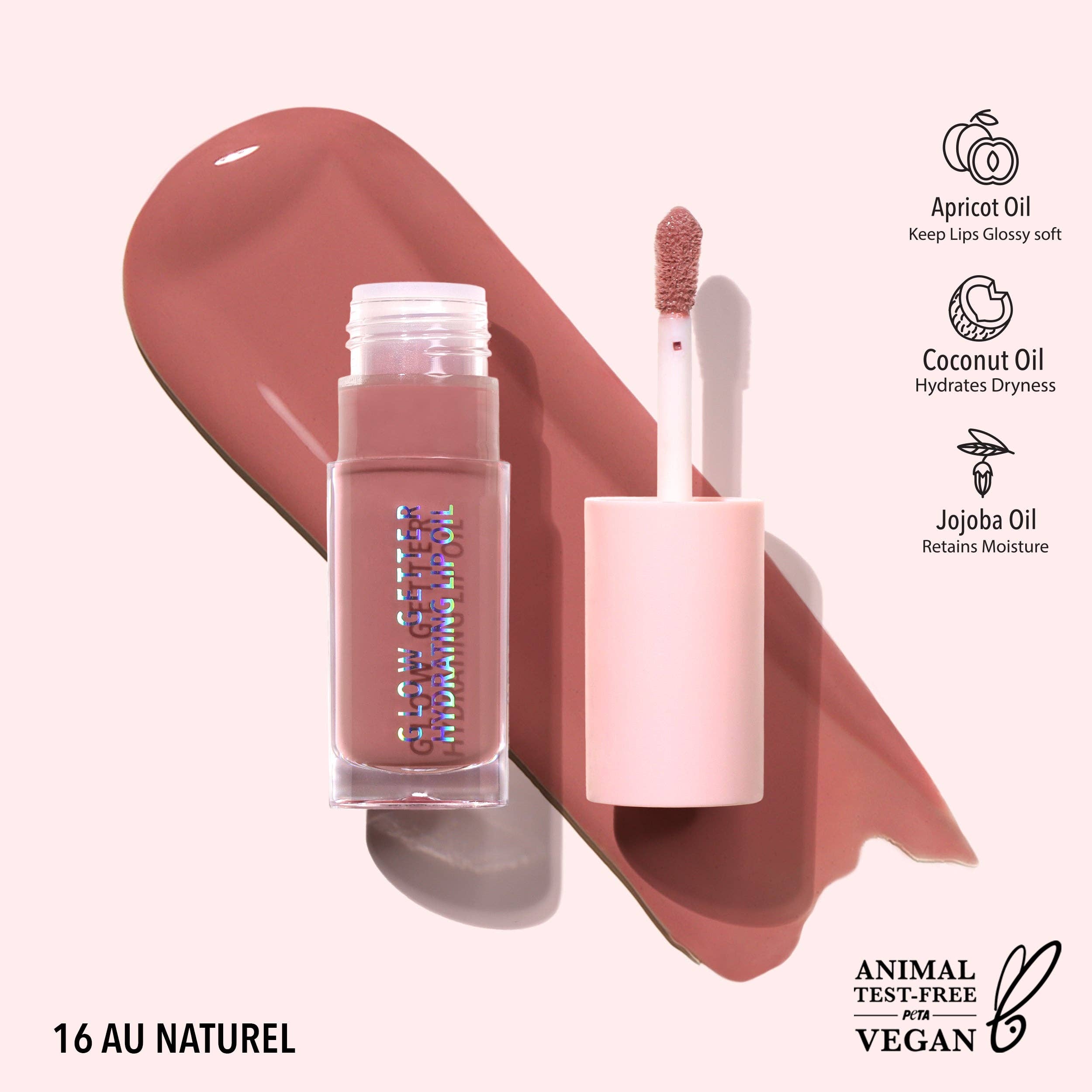 Moira - Glow Getter Hydrating Lip Oil – 016 Au Naturel