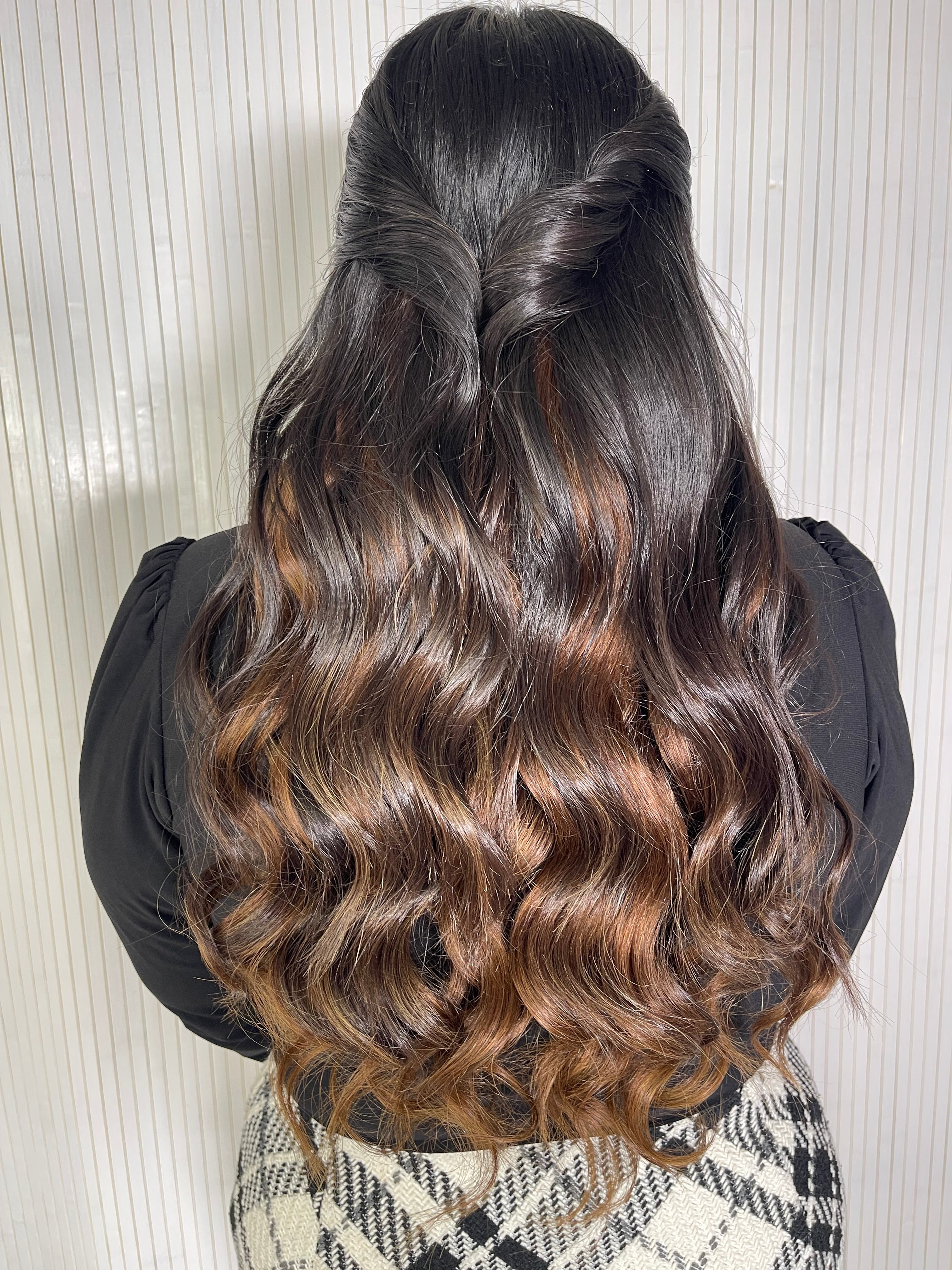 Tigerzzz-Stylists Echthaar Clip-in Extensions: 8-teiliges Set, 45cm, 120g