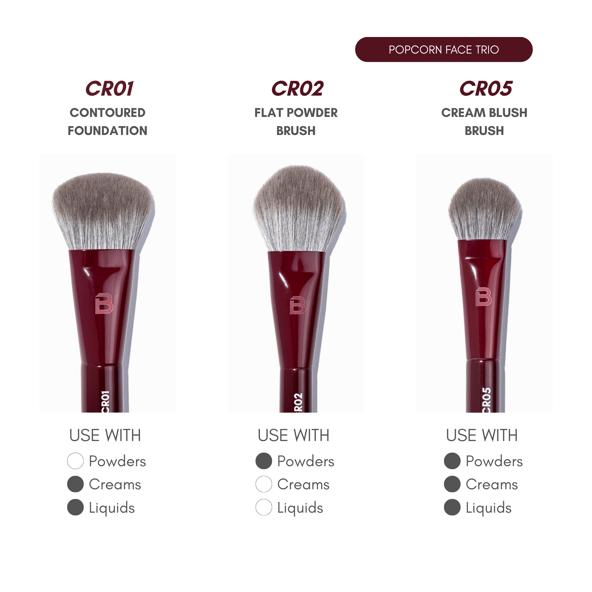 BLERY FACE TRIO – Teint-Pinsel Set für einen makellosen Glow