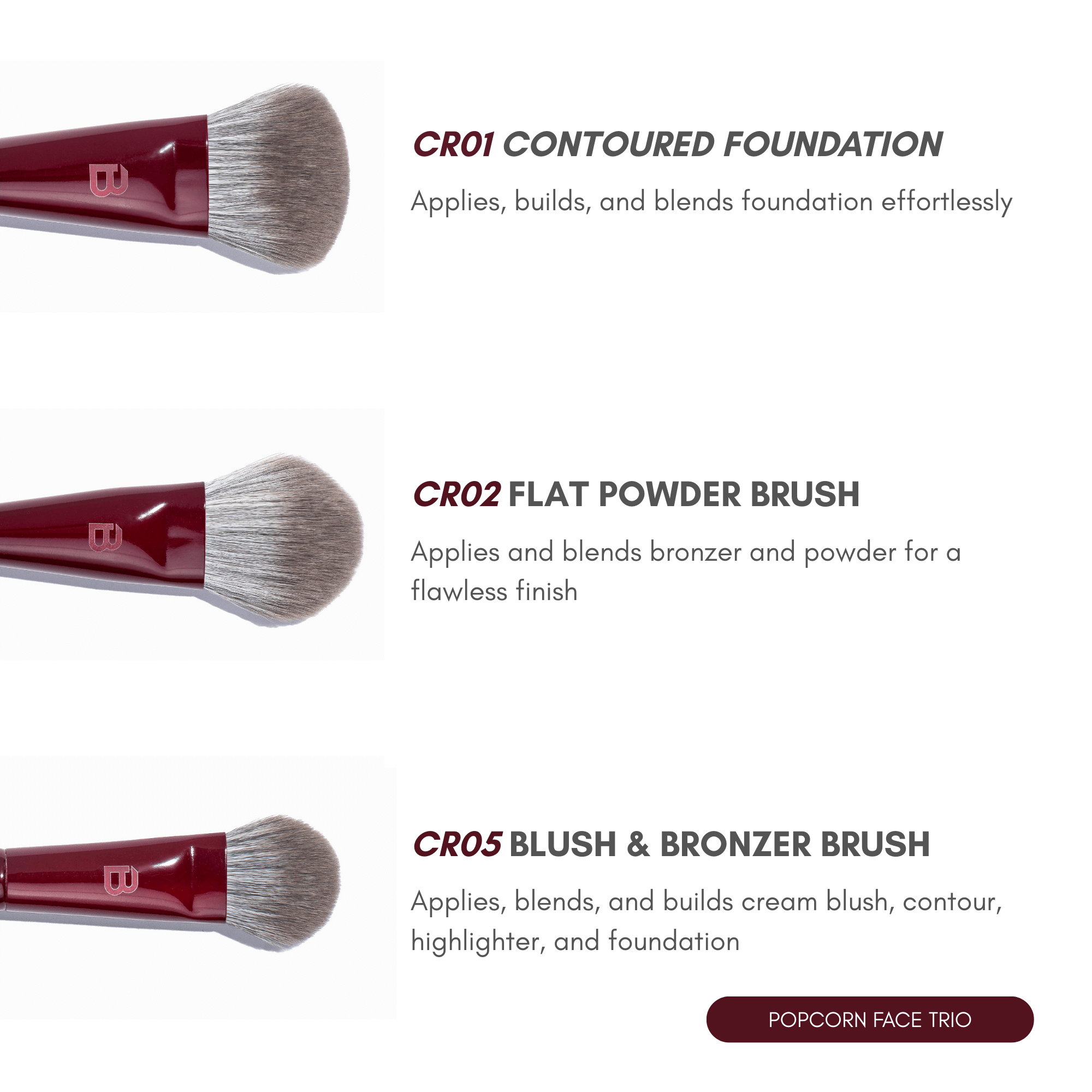 BLERY FACE TRIO – Teint-Pinsel Set für einen makellosen Glow