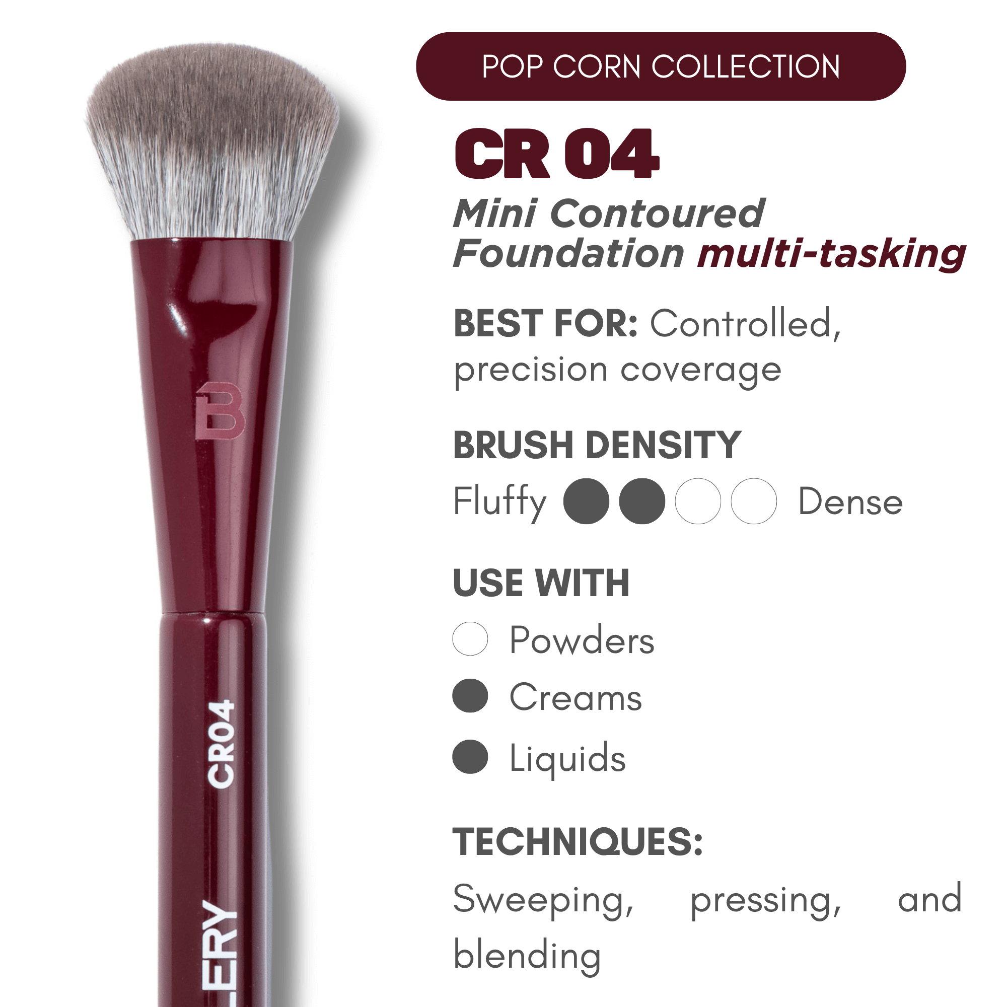 BLERY, CR04 - Mini Contoured foundation Brush