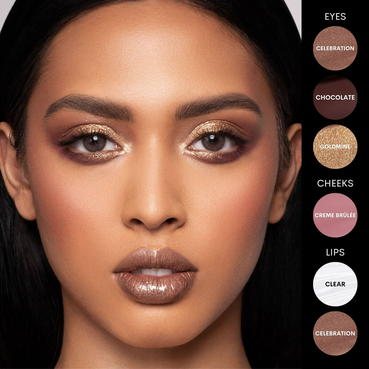 Danessa Myricks Colorfix Metallics (vegan), Lidschatten, Lippen, Blush-Farben, wasserfest - Goldmine