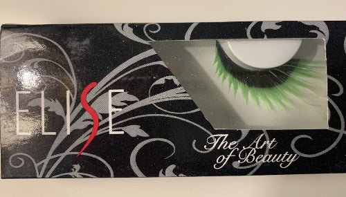 Elise Faux Eyelashes schwarz/grün, Karneval Wimpern - Tigerzzz-Shop