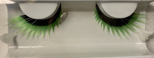 Elise Faux Eyelashes schwarz/grün, Karneval Wimpern - Tigerzzz-Shop