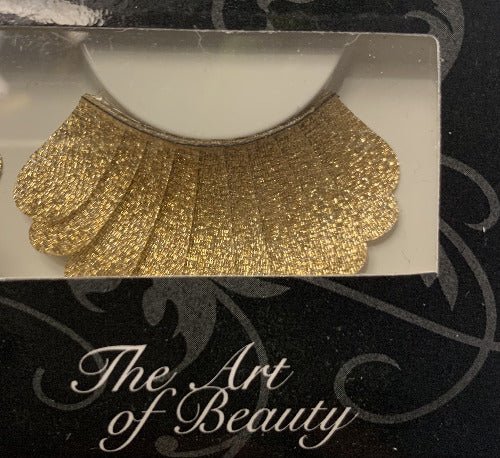 Elise Fauxh Eyelashes Gold Fächer, Karneval Wimpern - Tigerzzz-Shop