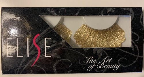 Elise Fauxh Eyelashes Gold Fächer, Karneval Wimpern - Tigerzzz-Shop