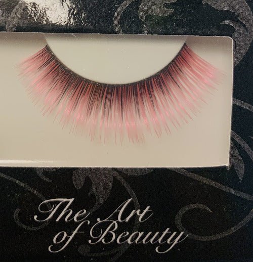 Elise Fauxh Eyelashes rosa/schwarz, Karneval Wimpern - Tigerzzz-Shop