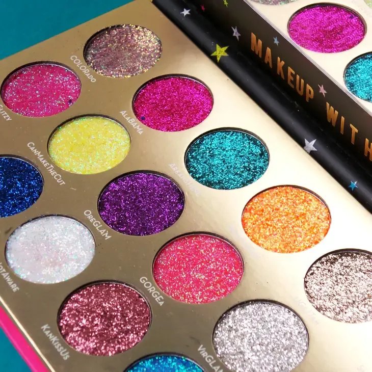 Rude Cosmetics, United Shades of Glitter - 21 gepresste Glitzerlidschatten (vegan) - Tigerzzz-Shop