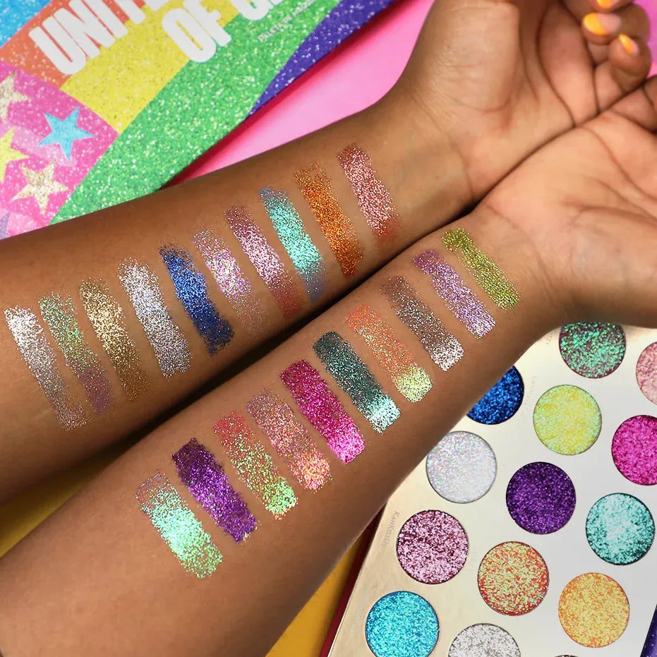 Rude Cosmetics, United Shades of Glitter - 21 gepresste Glitzerlidschatten (vegan) - Tigerzzz-Shop