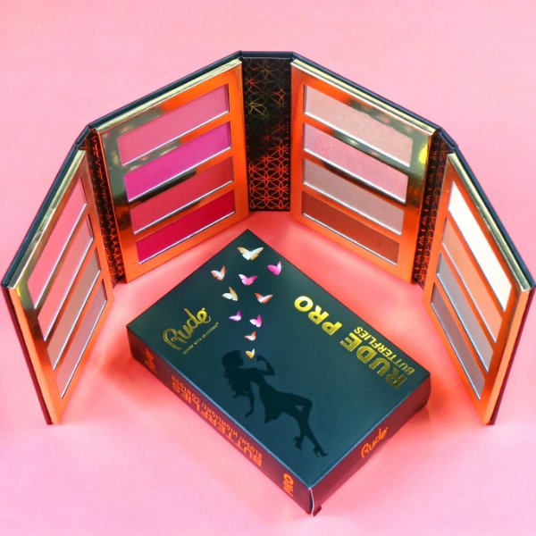 RUDE PRO Butterflies - Blush Highlight and Contour Palette (vegan) - Tigerzzz-Shop