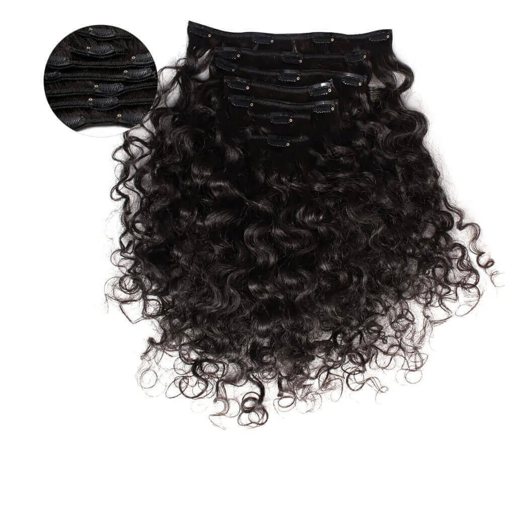 Tigerzzz-Stylists Clip-in Extensions: schwarzbraun #1b, 40cm, 120g, curly - Tigerzzz-Shop