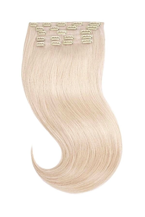 Tigerzzz-Stylists Echthaar Clip-in Extensions, 60A, weissblond bis 55cm, 220g - Tigerzzz-Shop