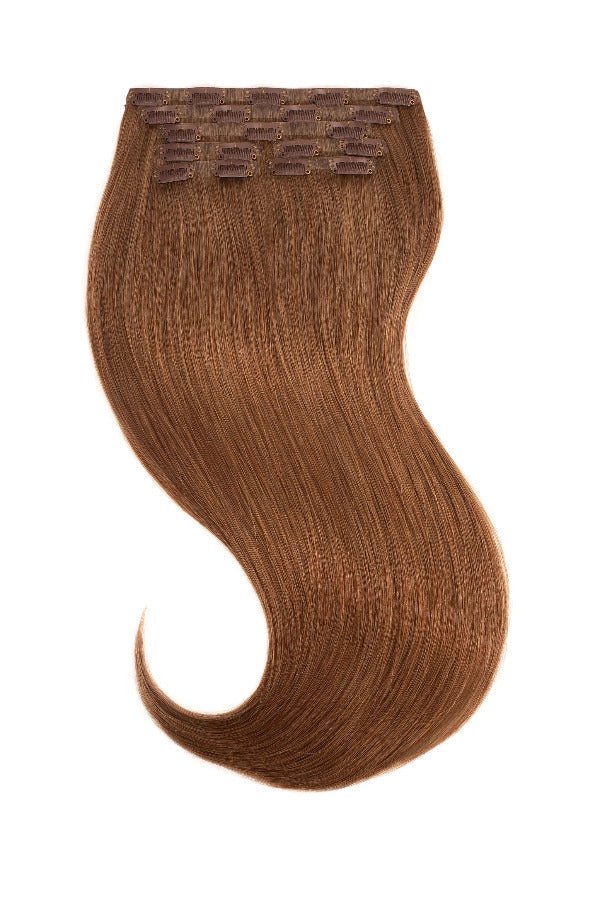 Tigerzzz-Stylists Echthaar Clip-in Extensions: hellbraun #8, 40cm, 120g - Tigerzzz-Shop