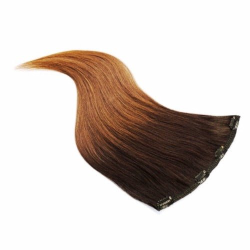 Tigerzzz-Stylists Echthaar Clip-in Extensions Ombre #T2/8, 40cm, 120g - Tigerzzz-Shop