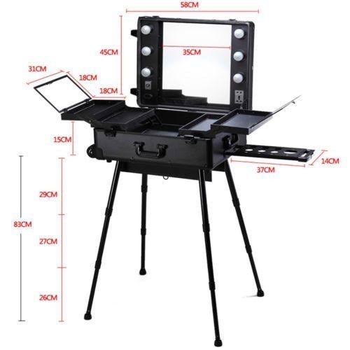 Tigerzzz-Stylists, Make-up Koffer mit Licht und Spiegel (rose gold), trolley with light - Tigerzzz-Shop